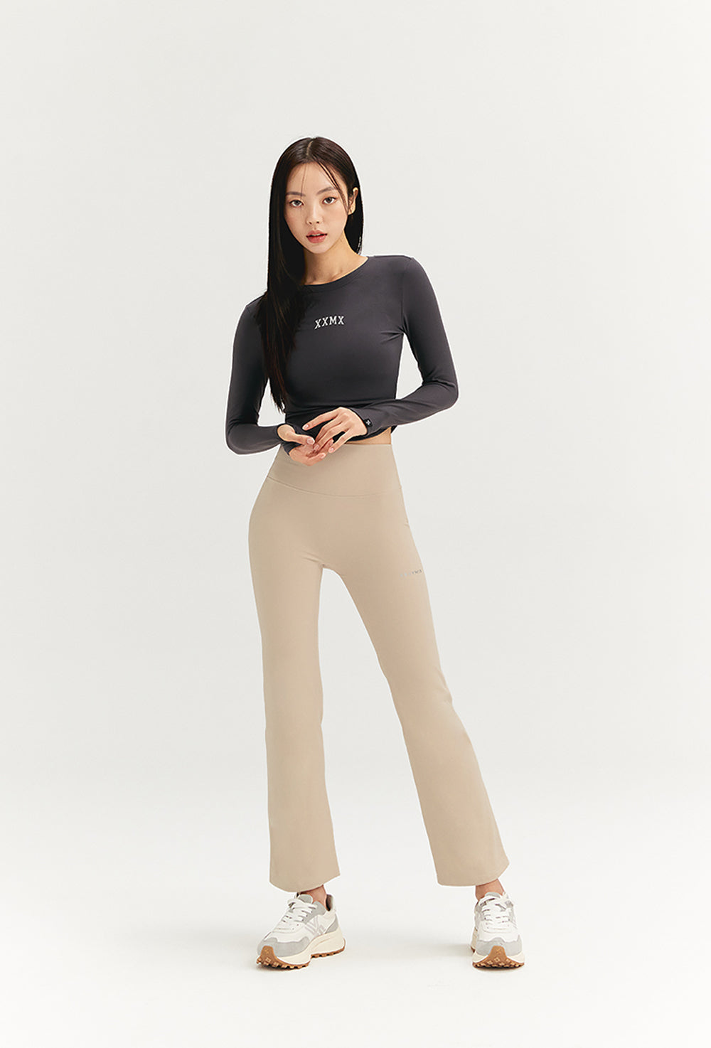 Cotton Like Finger Hole Long Sleeve - Jet Chacoal