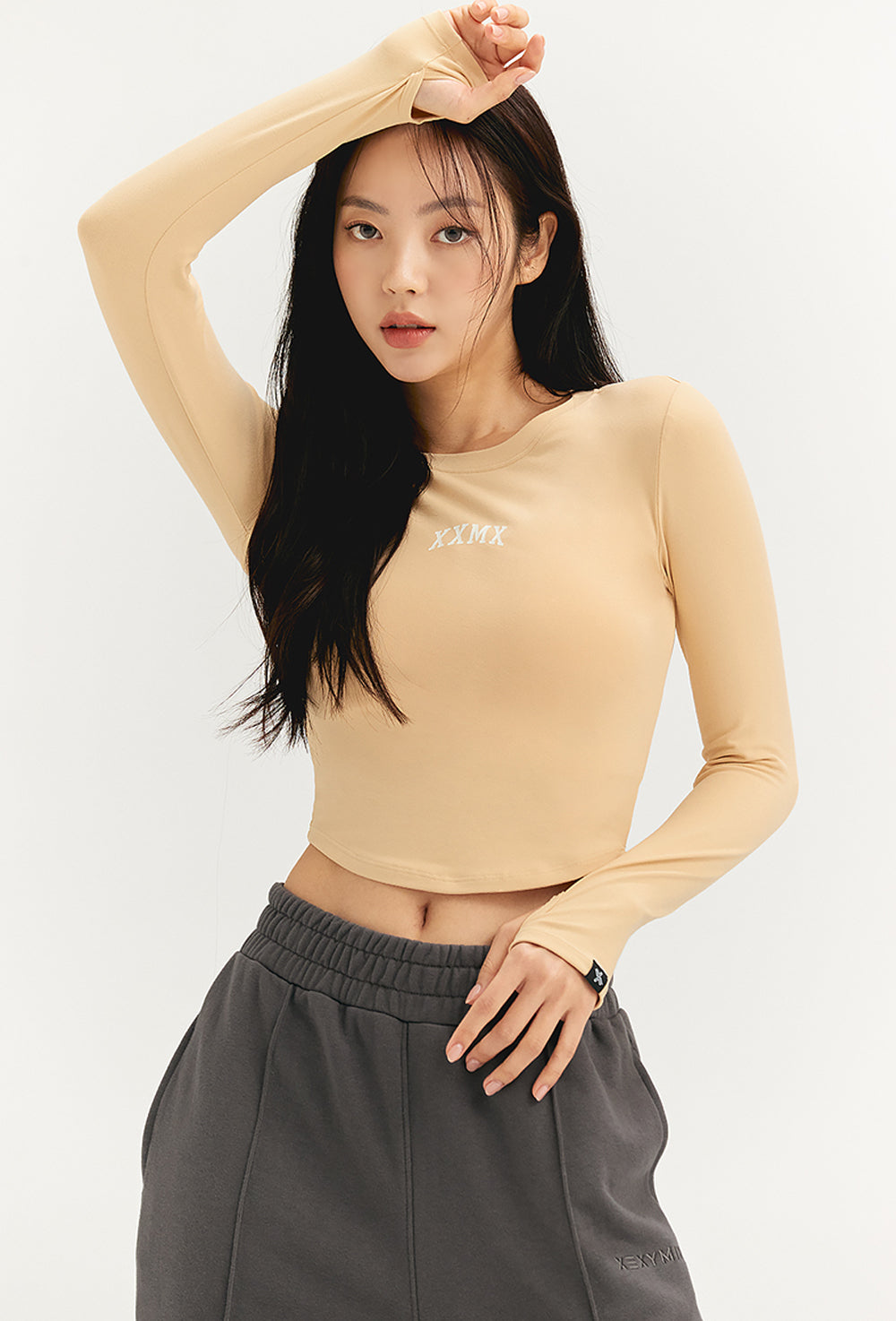 Cotton Like Finger Hole Long Sleeve - Gold Kiwi