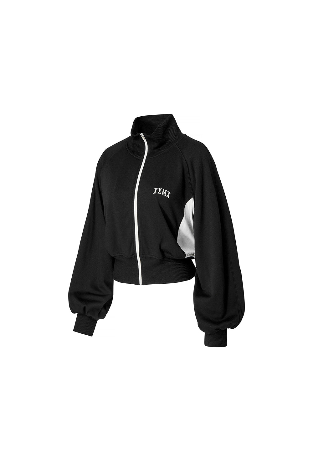 Mellow Color Block Zip-Up Jacket - Black
