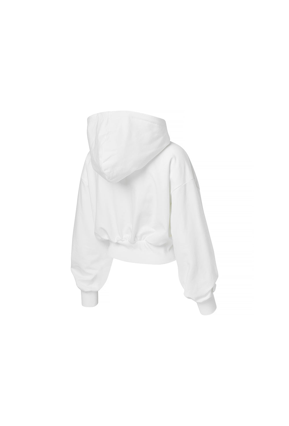 Smooth Touch Crop Hoodie Zip-Up - Ivory