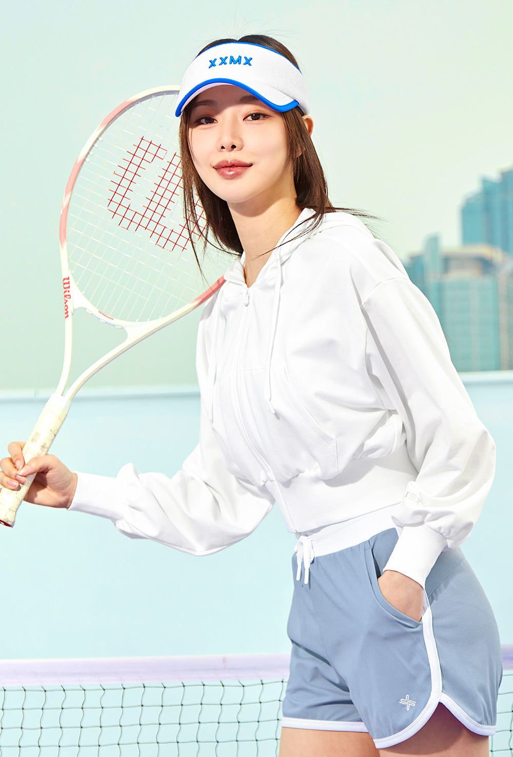 Smooth Touch Crop Hoodie Zip-Up - Ivory