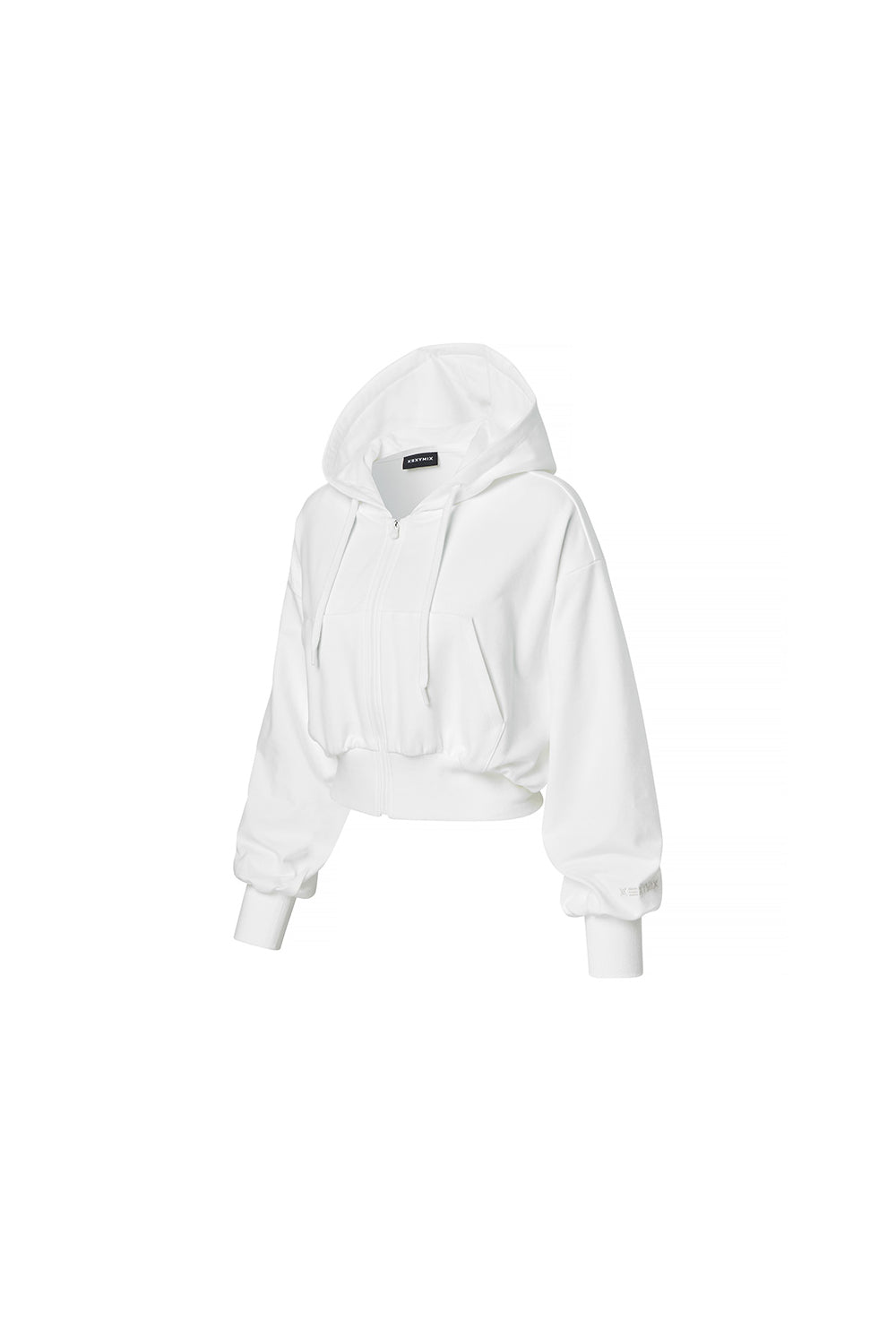 Smooth Touch Crop Hoodie Zip-Up - Ivory
