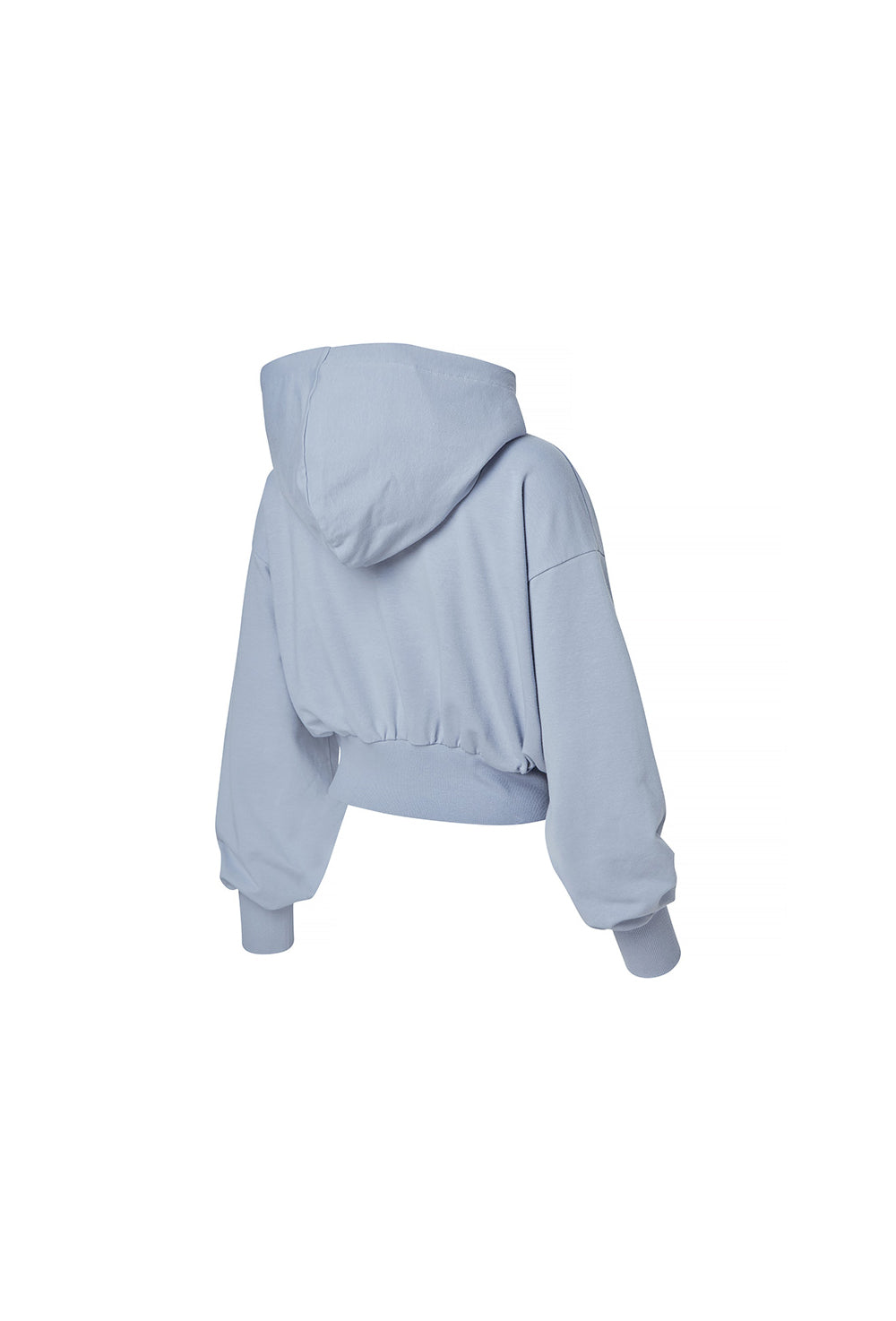 Smooth Touch Crop Hoodie Zip-Up - Lazy Blue