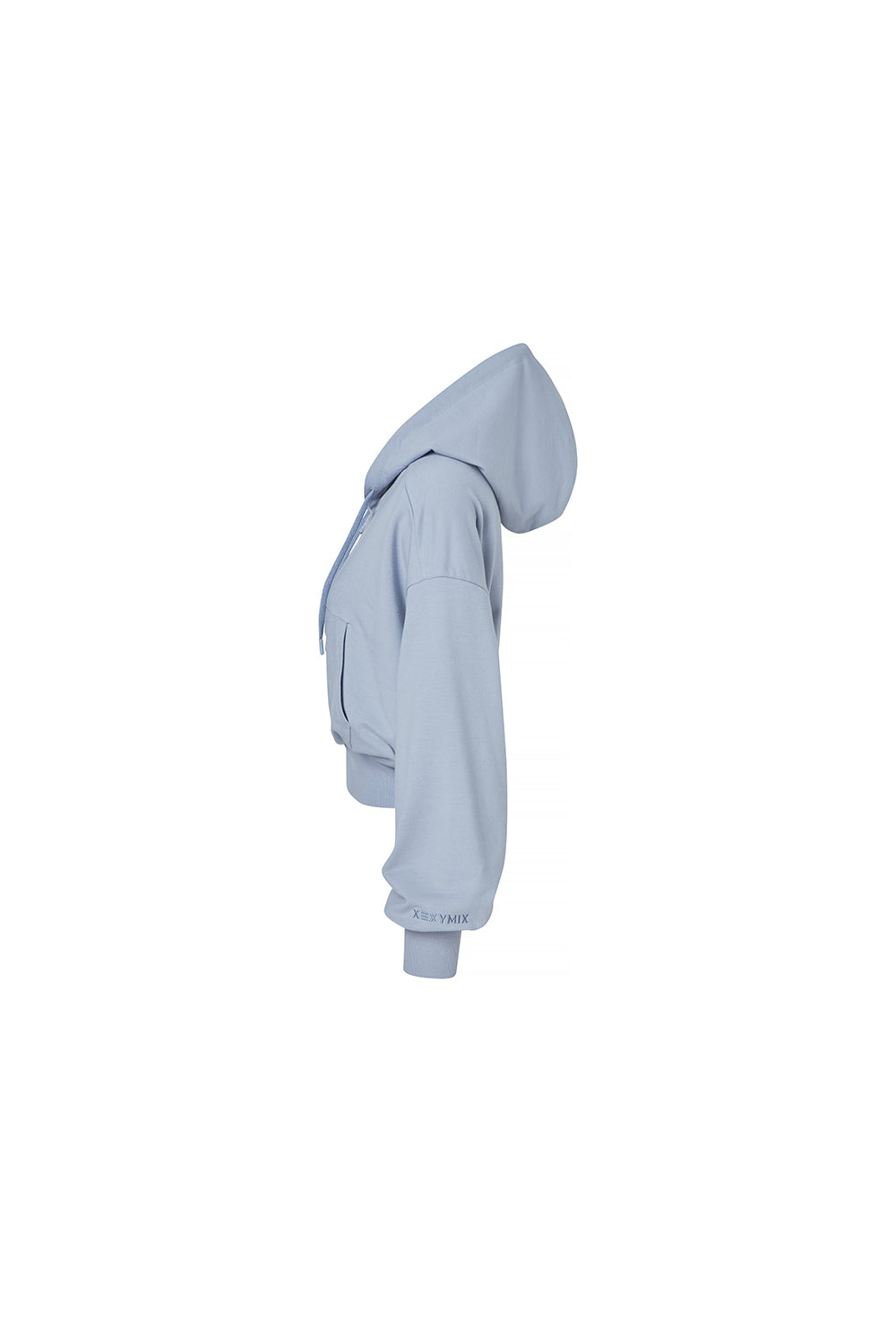 Smooth Touch Crop Hoodie Zip-Up - Lazy Blue