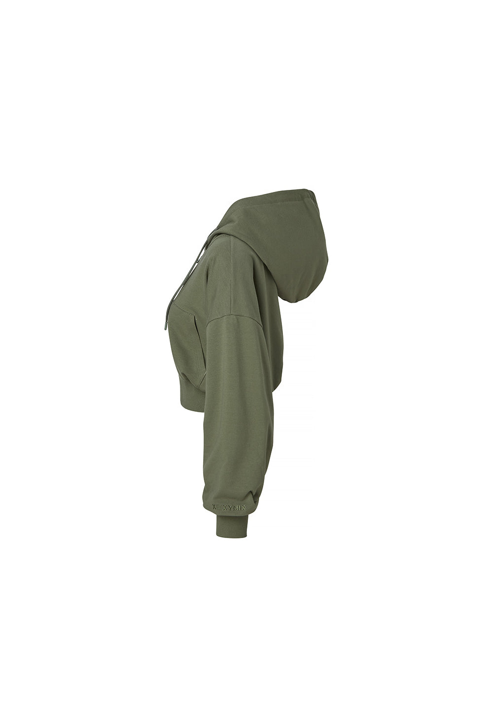 Smooth Touch Crop Hoodie Zip-Up - Moss Khaki