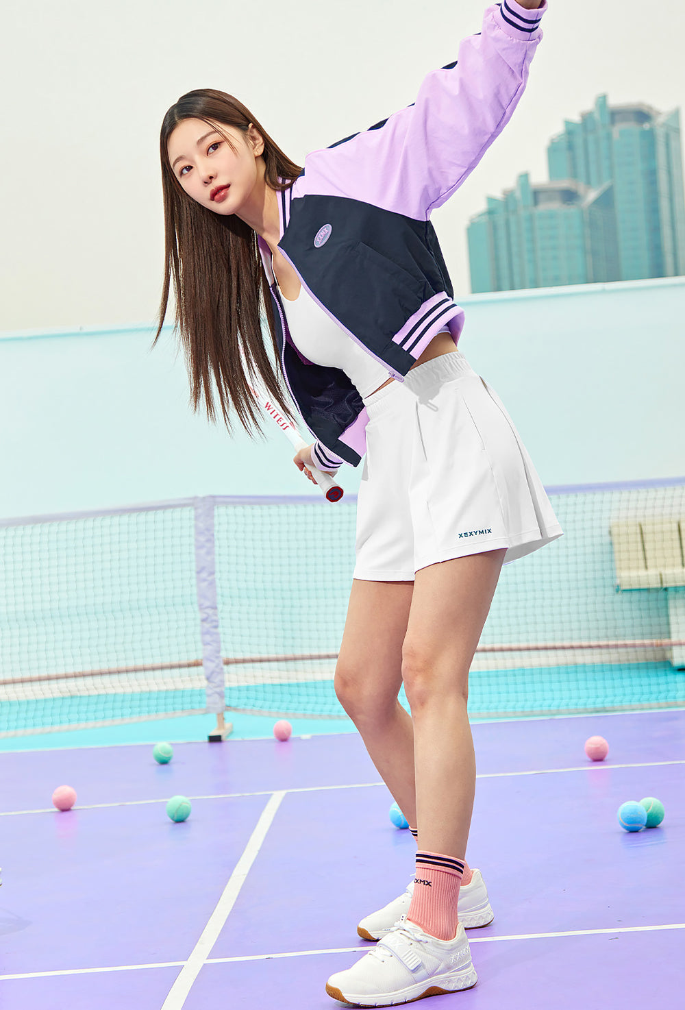 Woven Crop Varsity Jacket - Aurora Navy