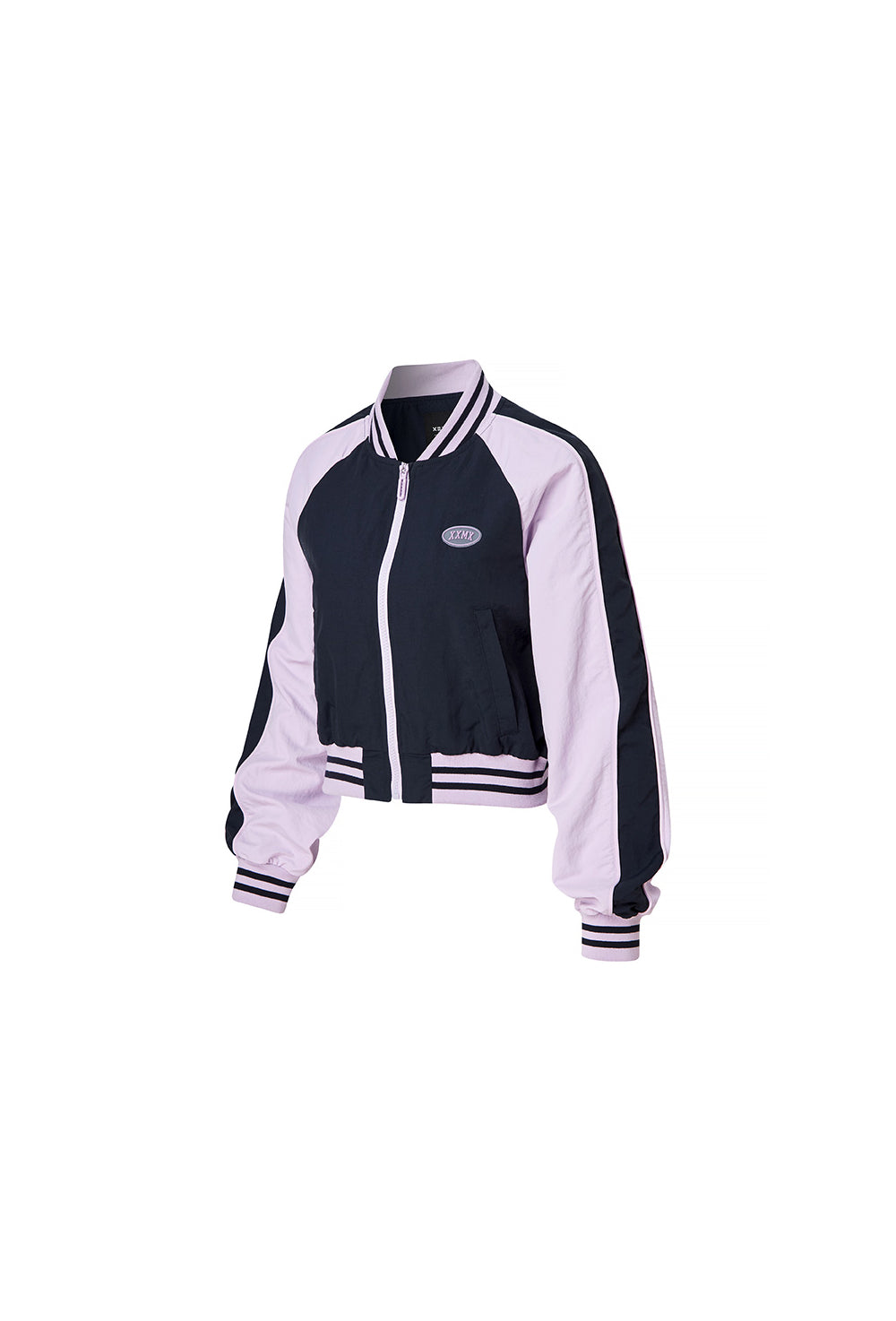 Woven Crop Varsity Jacket - Aurora Navy