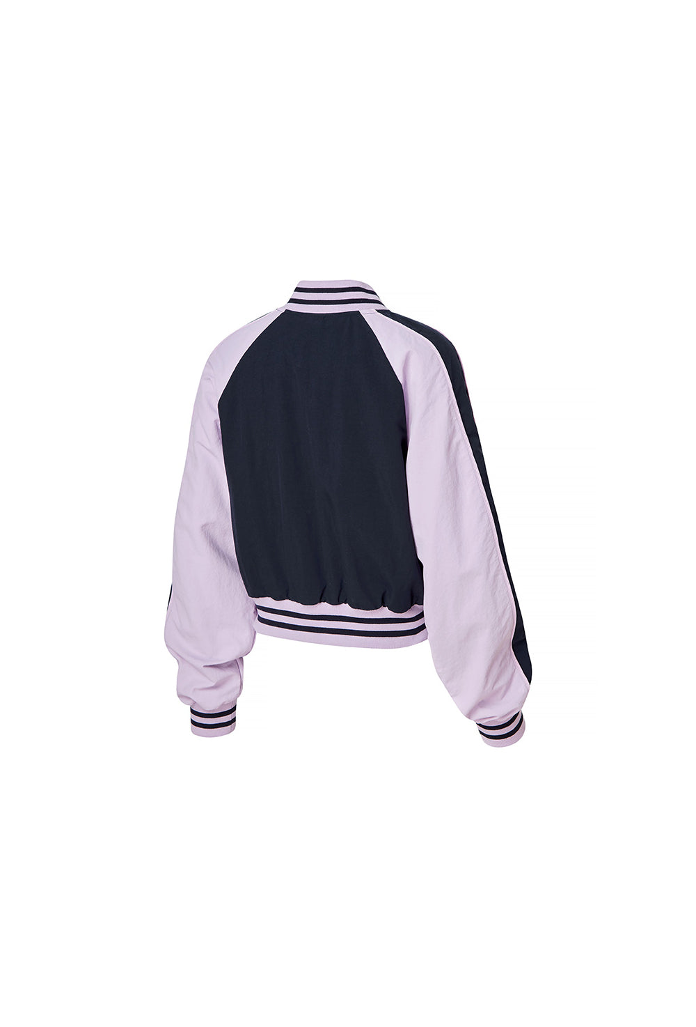 Woven Crop Varsity Jacket - Aurora Navy
