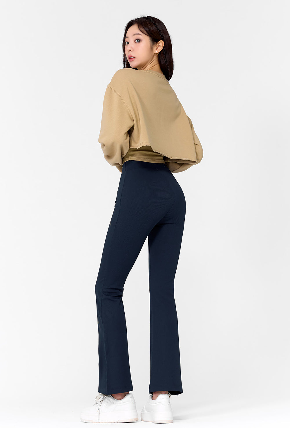 Soft Cotton Daily Crop Sweatshirt - Antique Beige