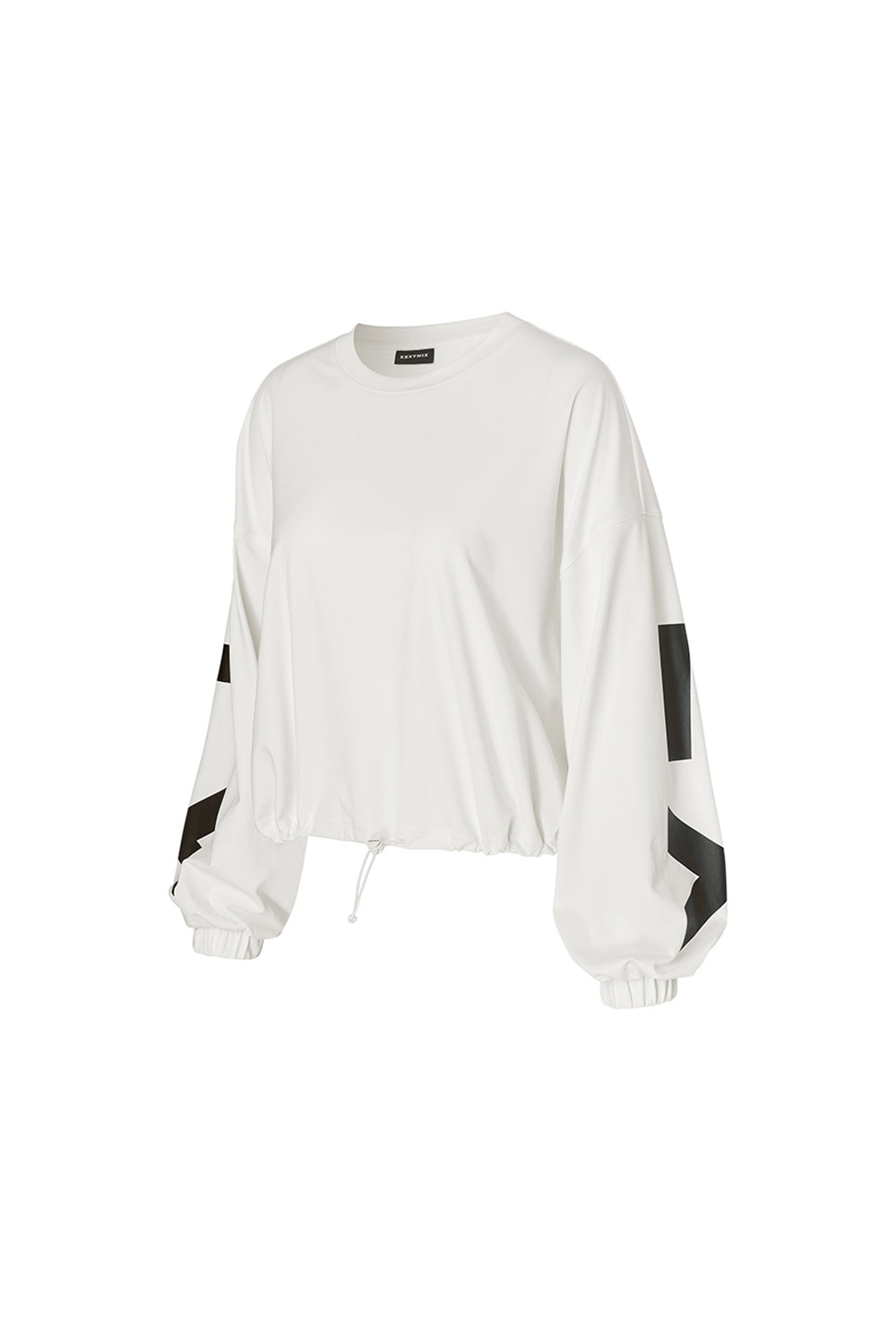 Lettering Loose-Fit Cropped Sweatshirt in - Off White