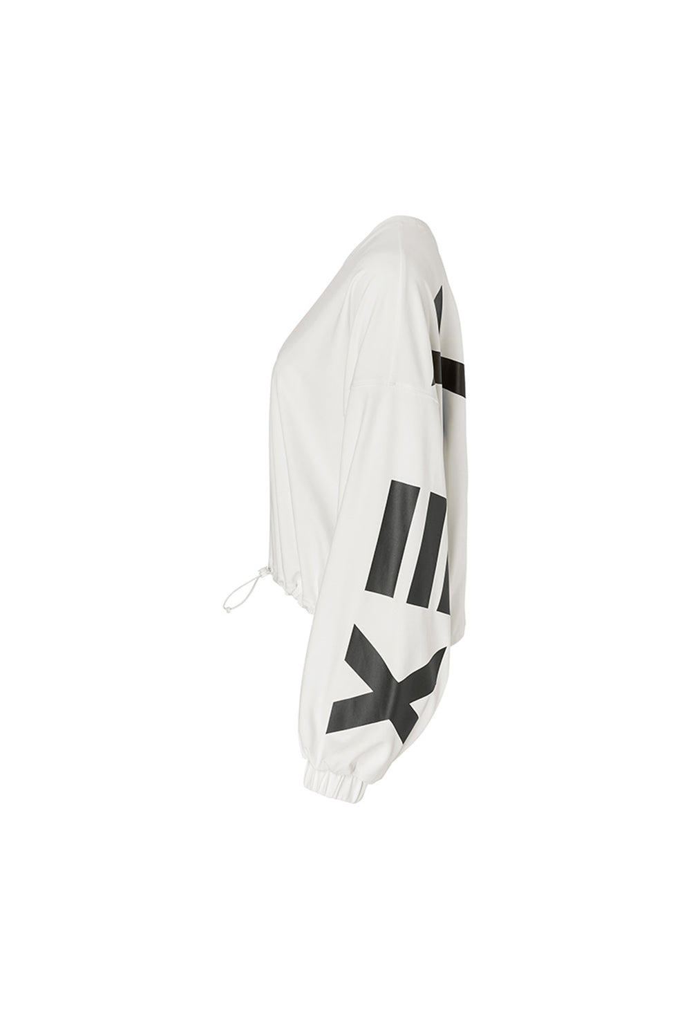 Lettering Loose-Fit Cropped Sweatshirt in - Off White