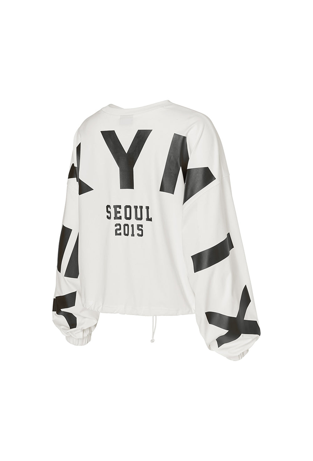 Lettering Loose-Fit Cropped Sweatshirt in - Off White