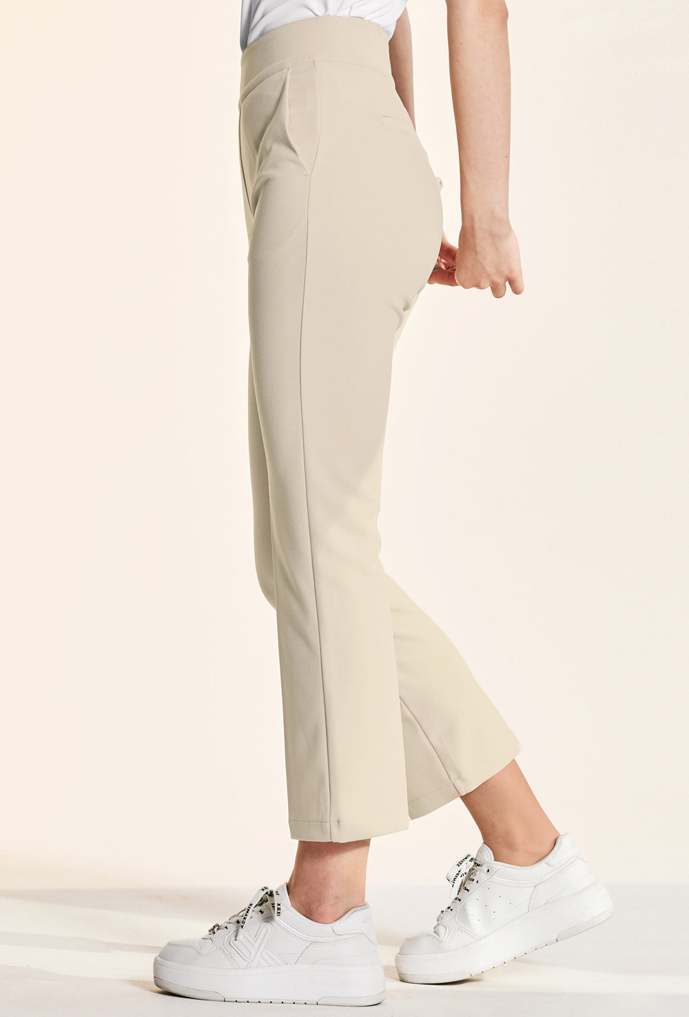 Stretch Banding Boots Cut Slacks - Marong Beige