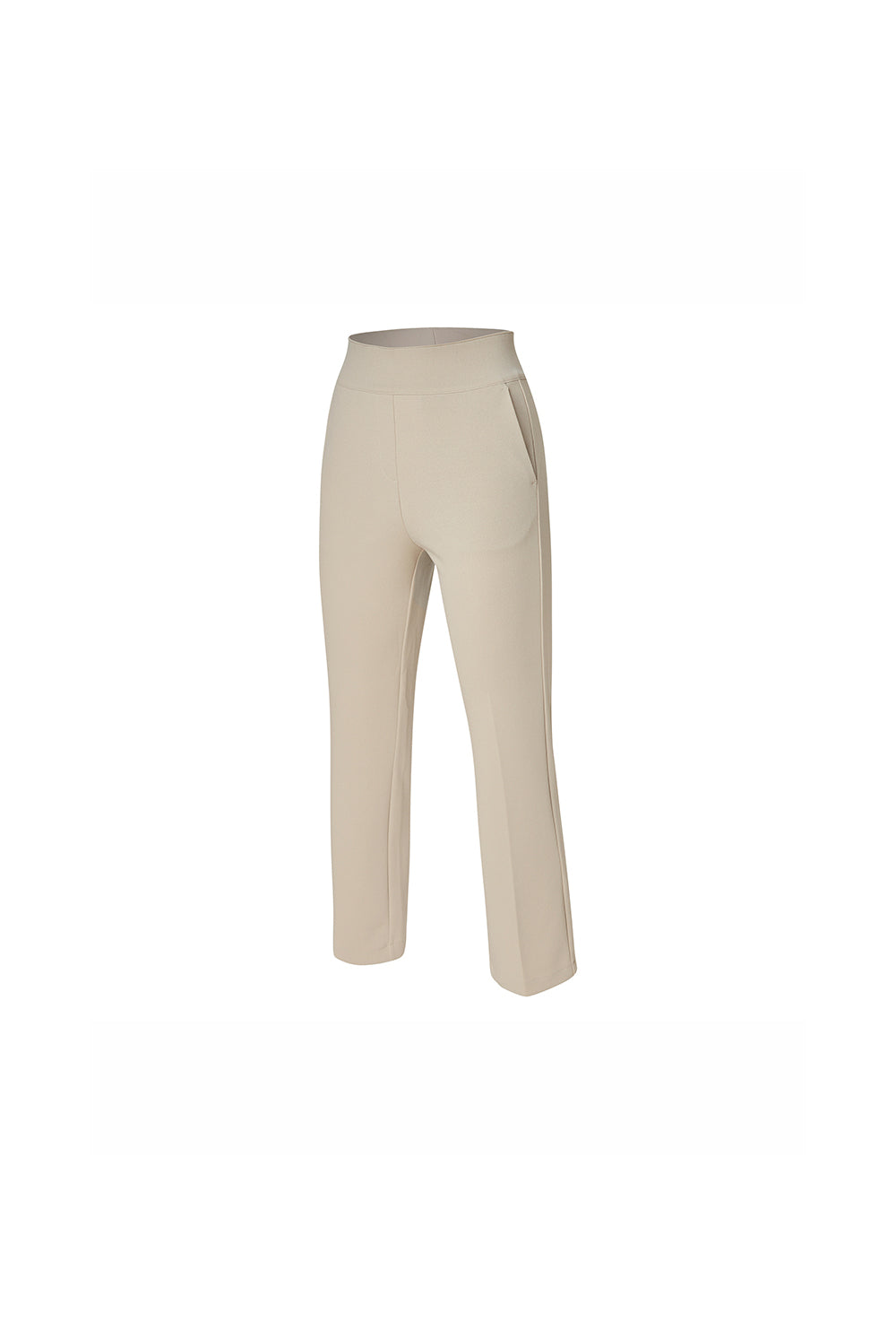 Stretch Banding Boots Cut Slacks - Moon Beam Beige