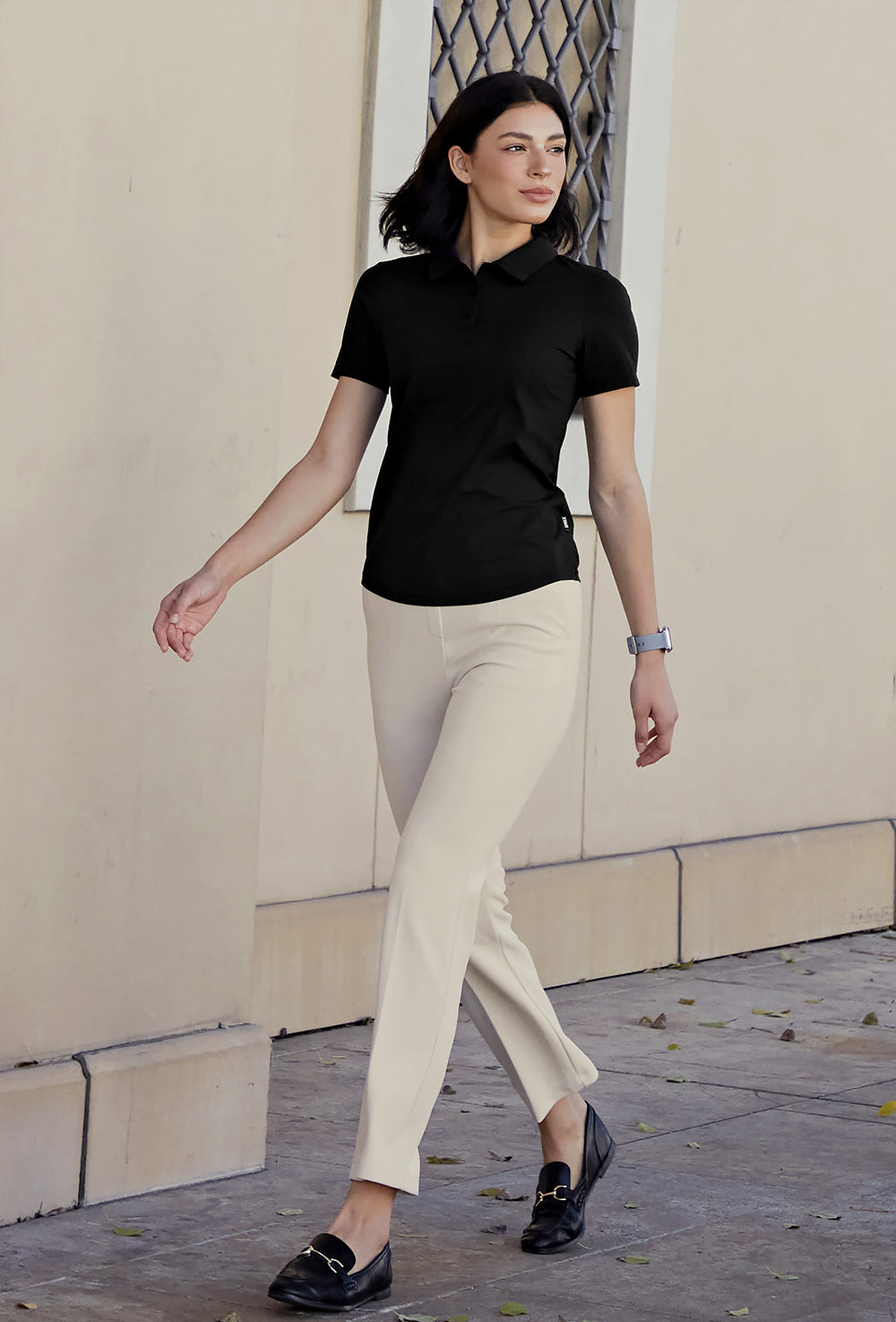 Ecodex Women's Polo Short T-Shirt - Black