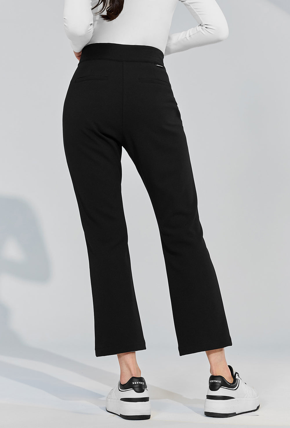 Stretch Banding Napping Bootscut Slacks - Black