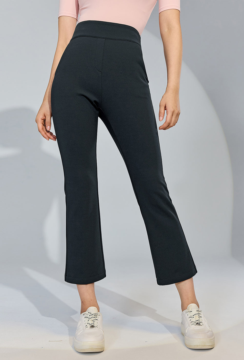 Stretch Banding Napping Bootscut Slacks - Move Charcoal