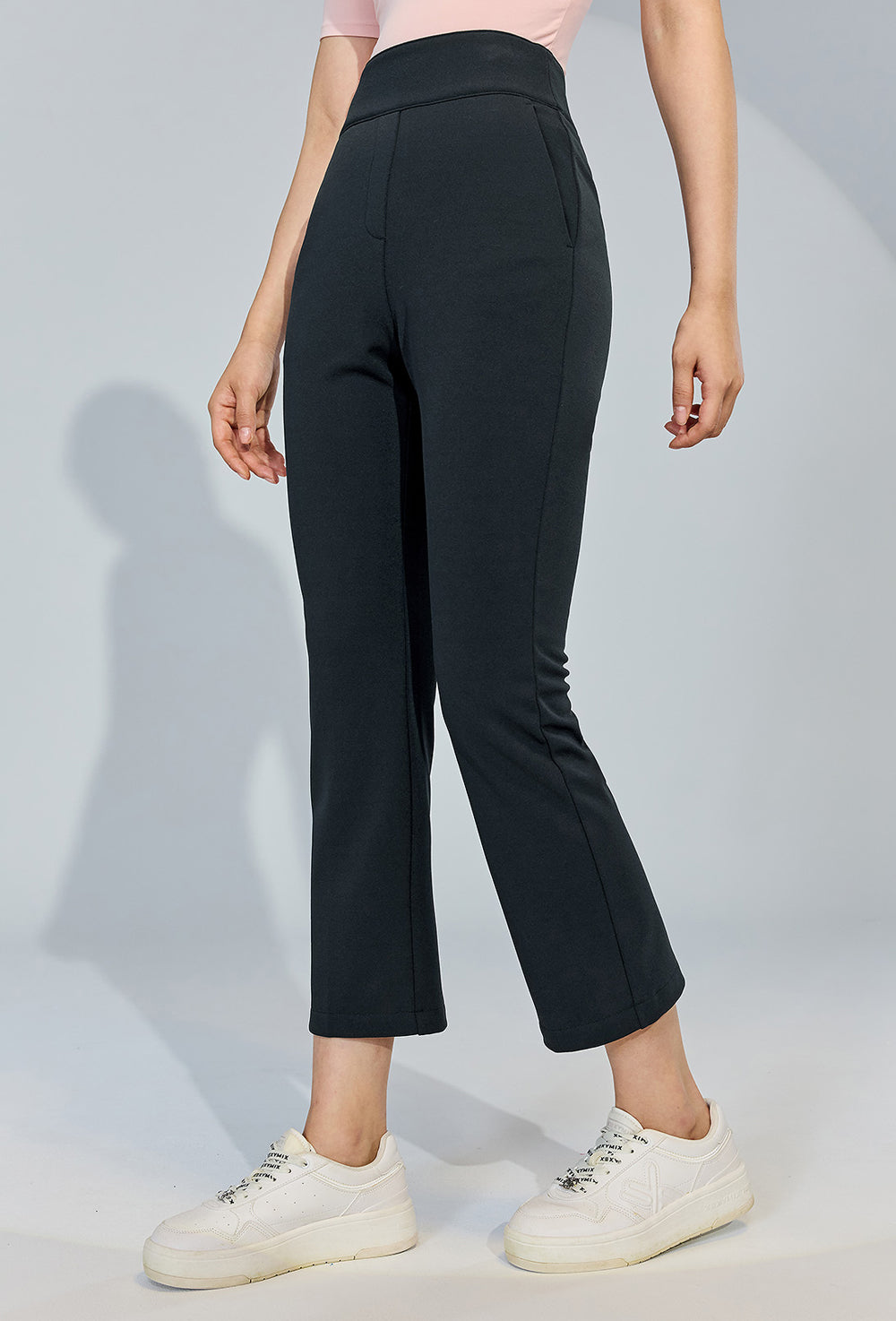 Stretch Banding Napping Bootscut Slacks - Move Charcoal