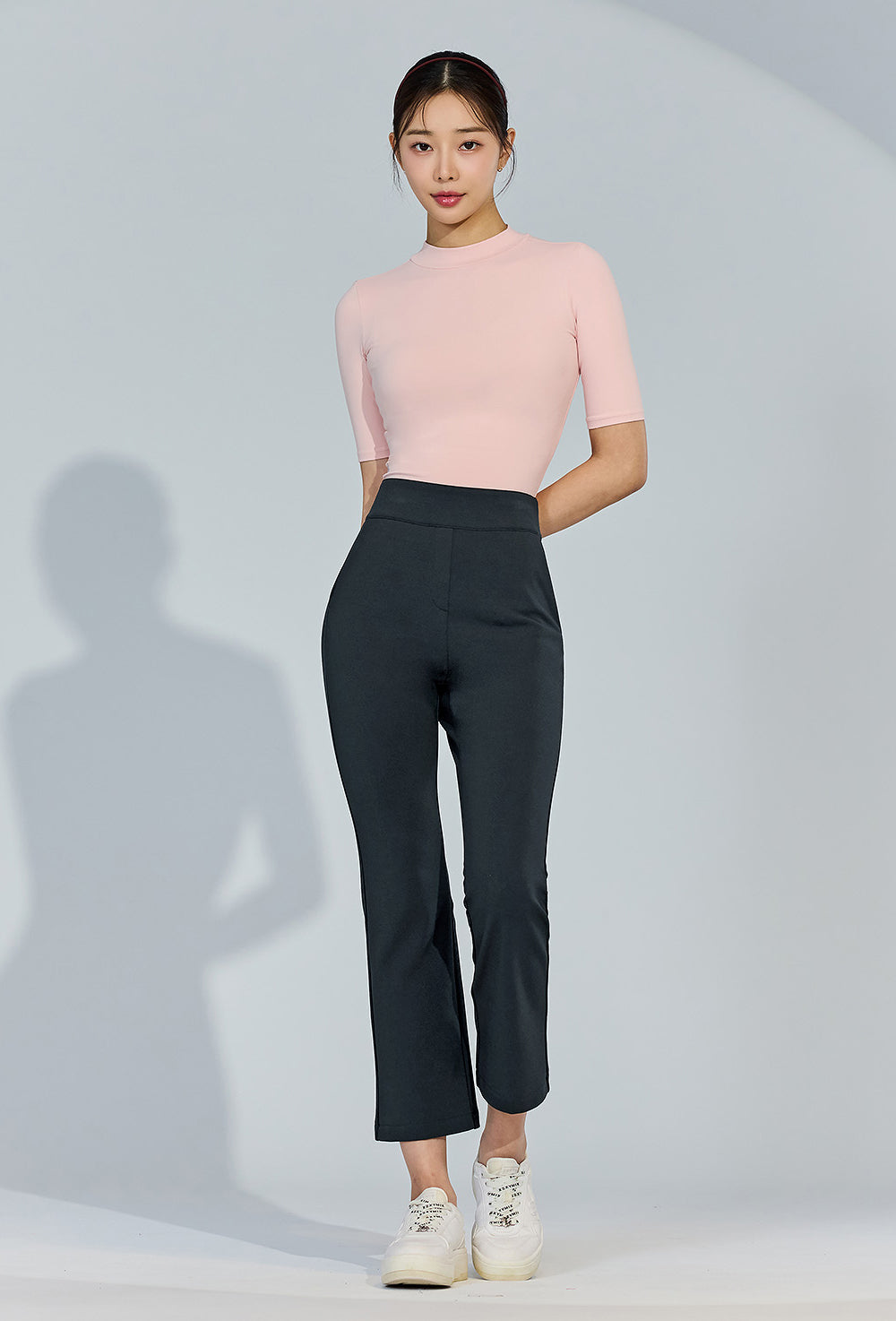 Stretch Banding Napping Bootscut Slacks - Move Charcoal