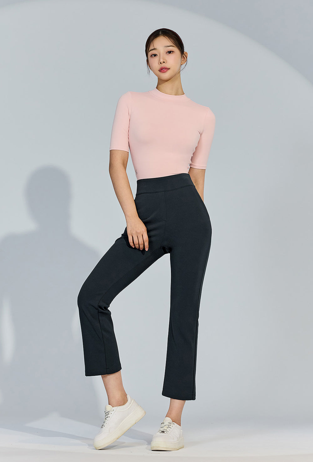 Stretch Banding Napping Bootscut Slacks - Move Charcoal
