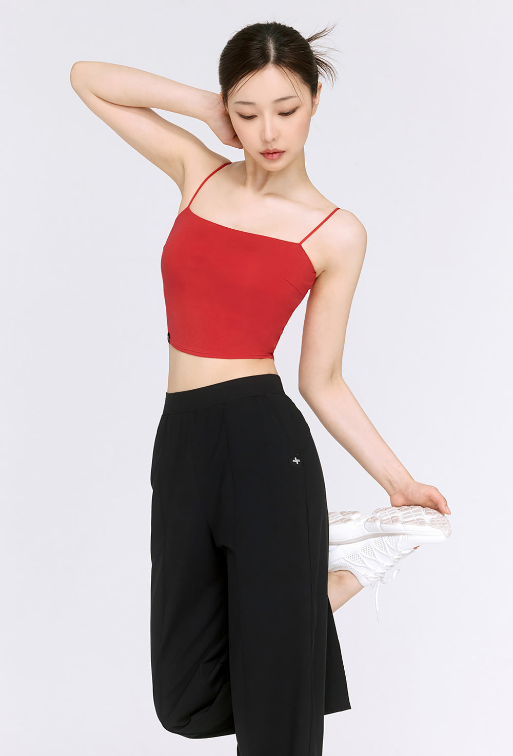 Tricot Pintuck Wide Pants - Black