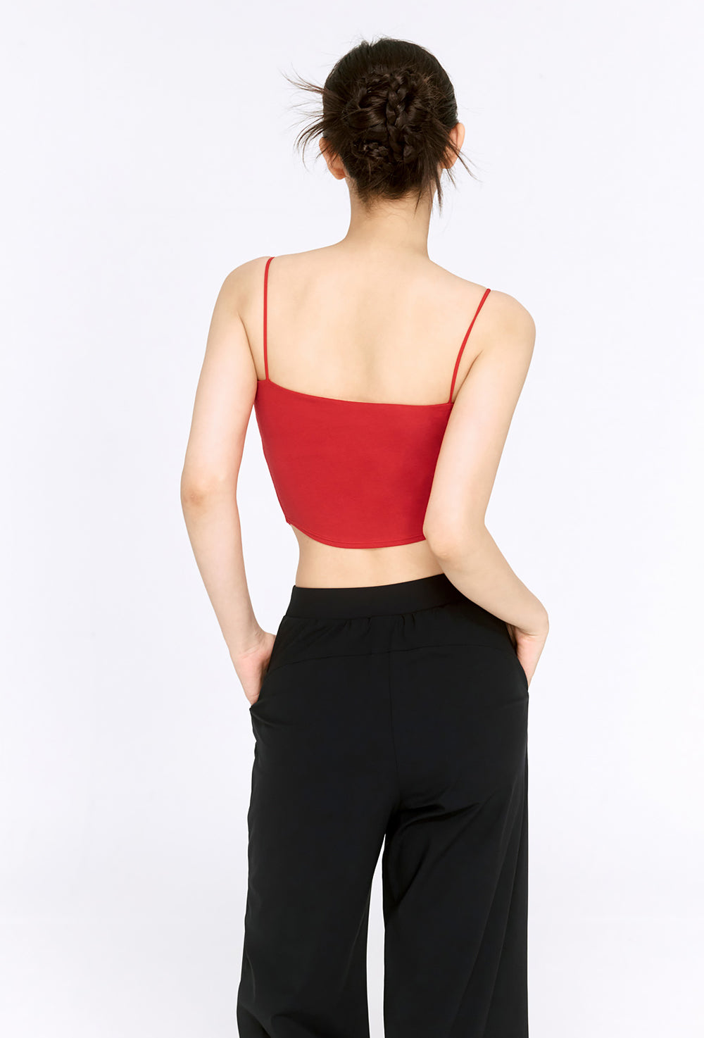 Tricot Pintuck Wide Pants - Black
