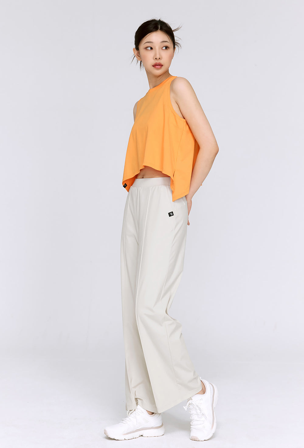 Tricot Pintuck Wide Pants - Milk Latte