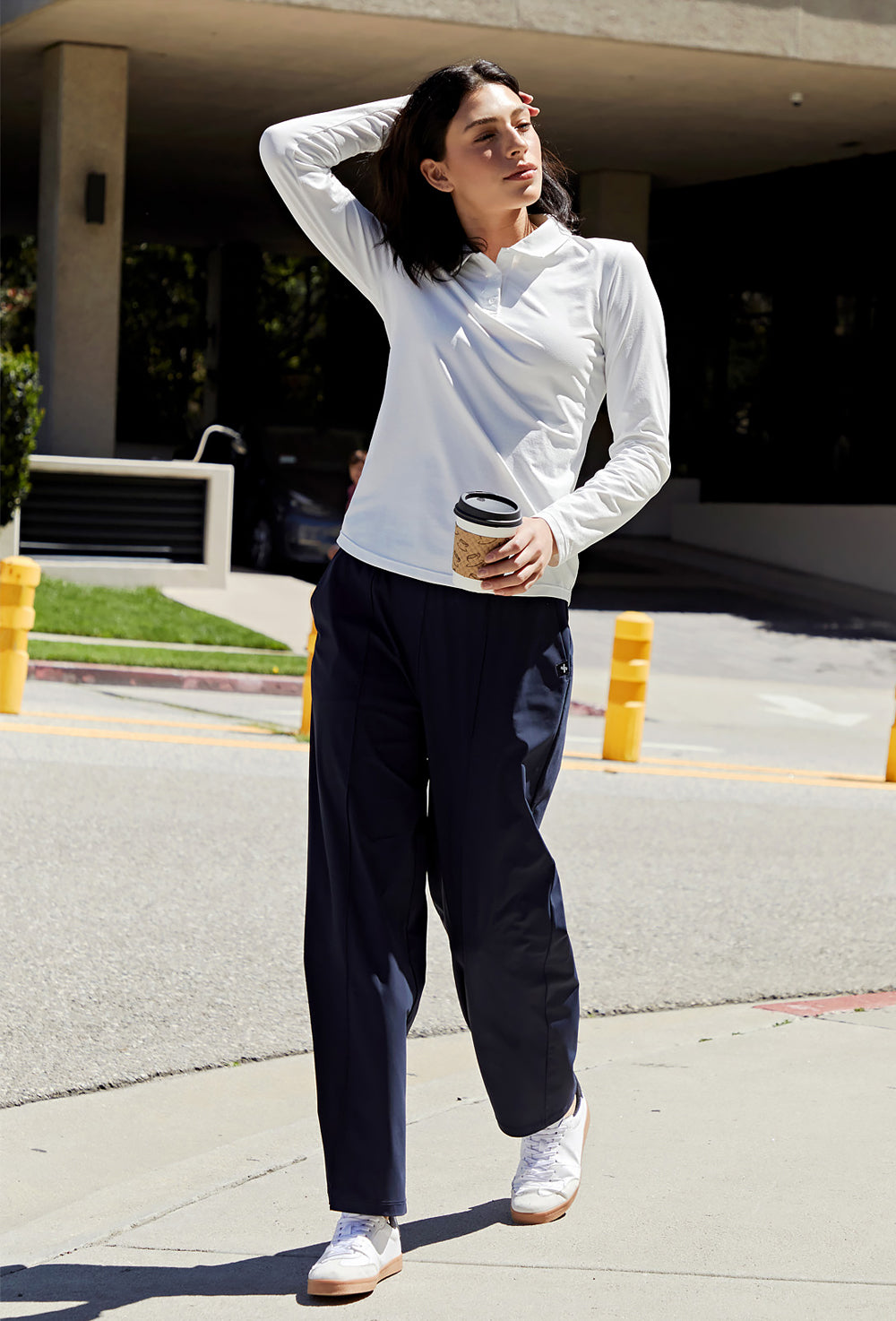 Tricot Pintuck Wide Pants - Fluffy Navy