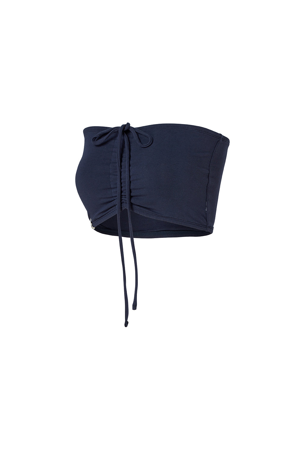 Shirring Body Tie Tube Top - Dress Blue