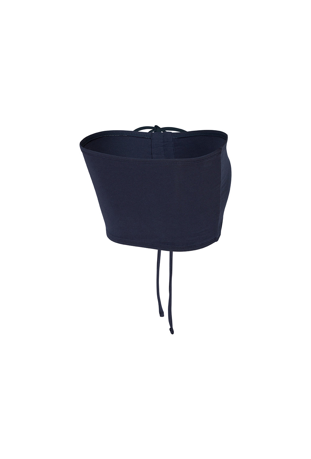 Shirring Body Tie Tube Top - Dress Blue