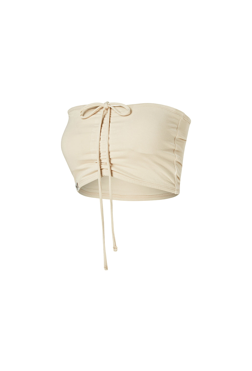 Shirring Body Tie Tube Top - White Swan