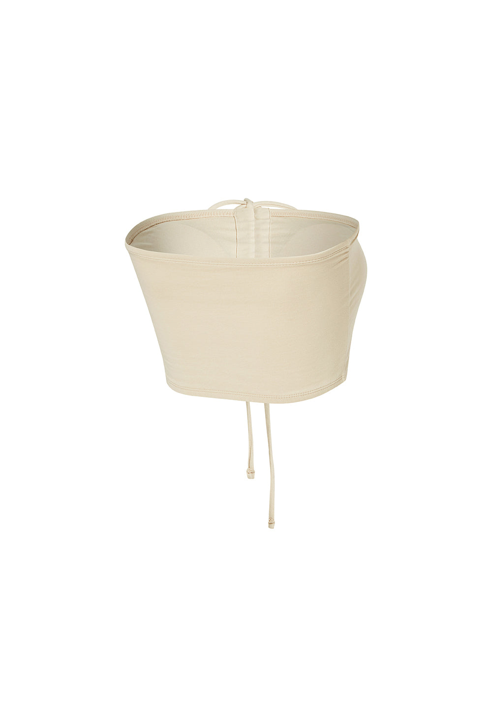 Shirring Body Tie Tube Top - White Swan
