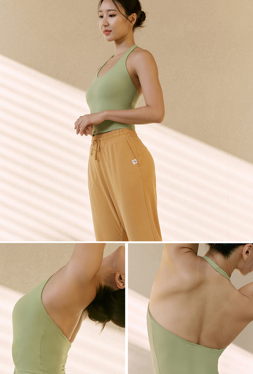 Soft Halter Yoga Top - Mistletoe Green