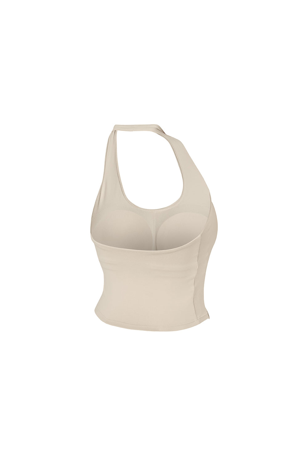 Soft Halter Yoga Top - Sand Shell