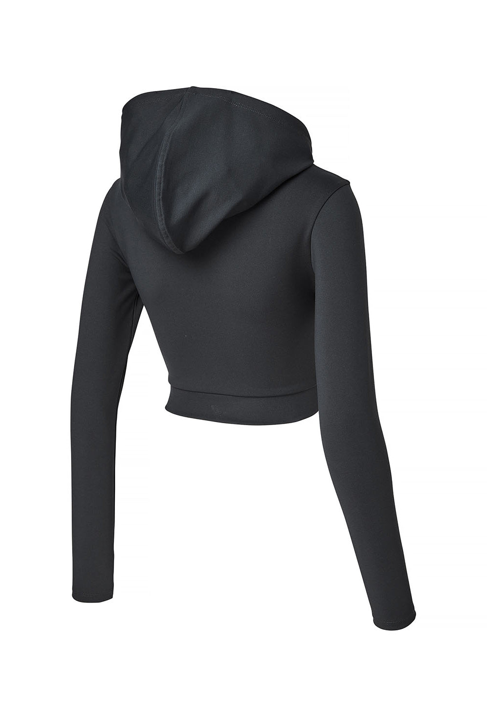 Slim Fit Crop Hood Zip-Up - Attention Gray