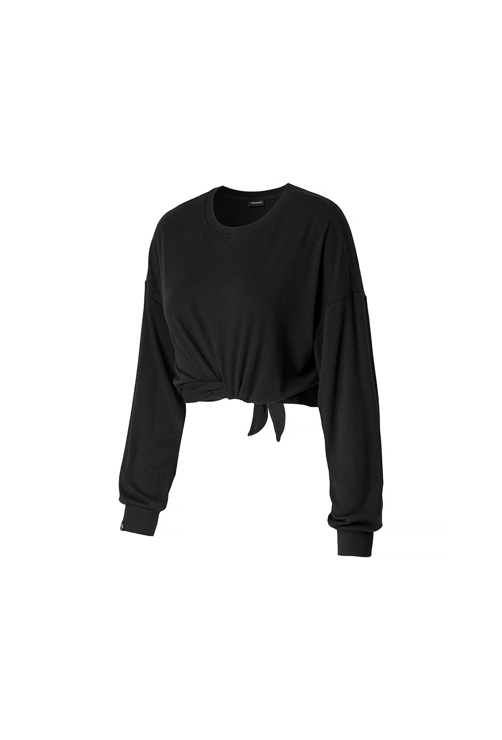 Wrap Tie Crop T-Shirt - Black