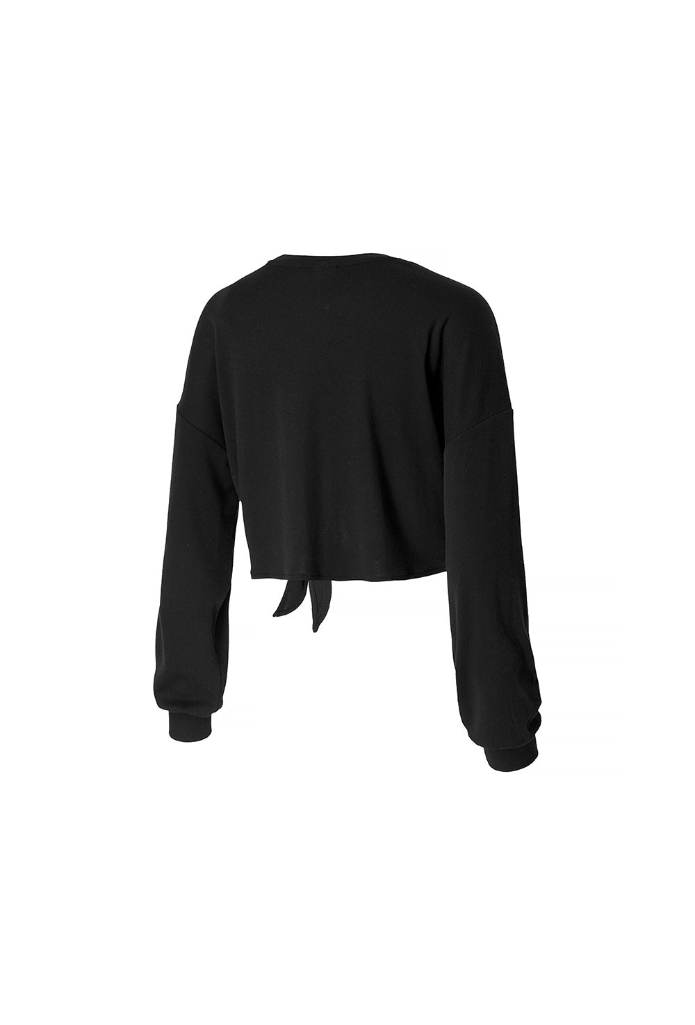 Wrap Tie Crop T-Shirt - Black