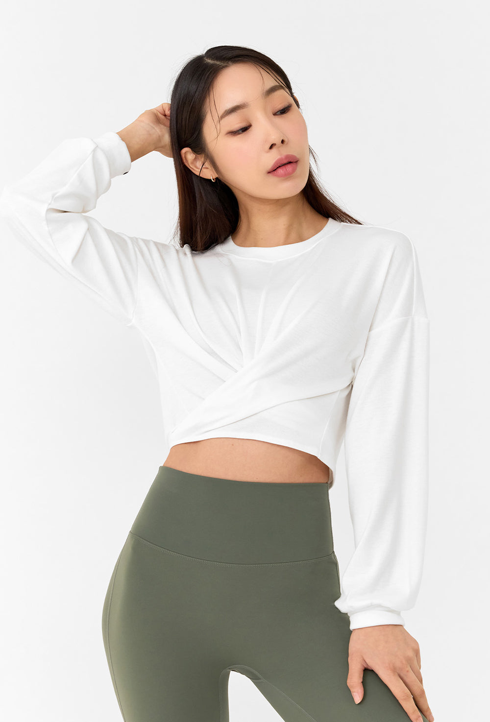 Wrap Tie Crop T-Shirt - Ivory