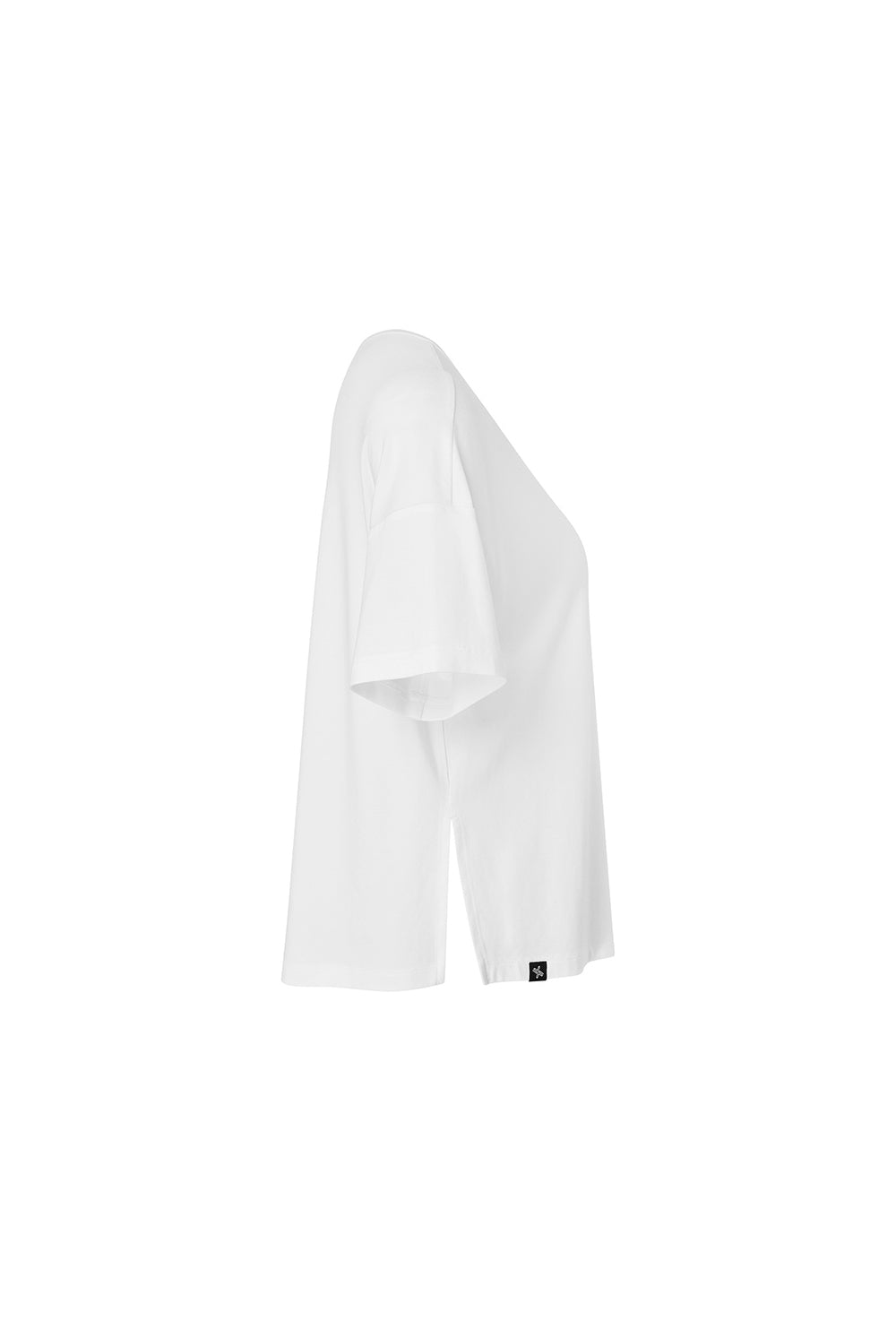 Smooth Unbalanced Slit Short Sleeve - Ivory