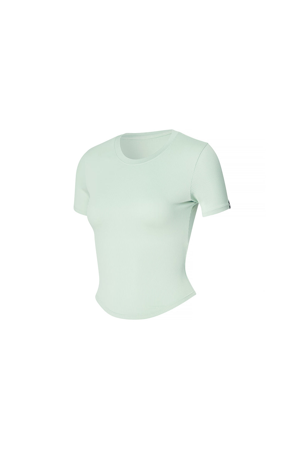 Ribbed Round Crop Short Sleeve - Sky Gray