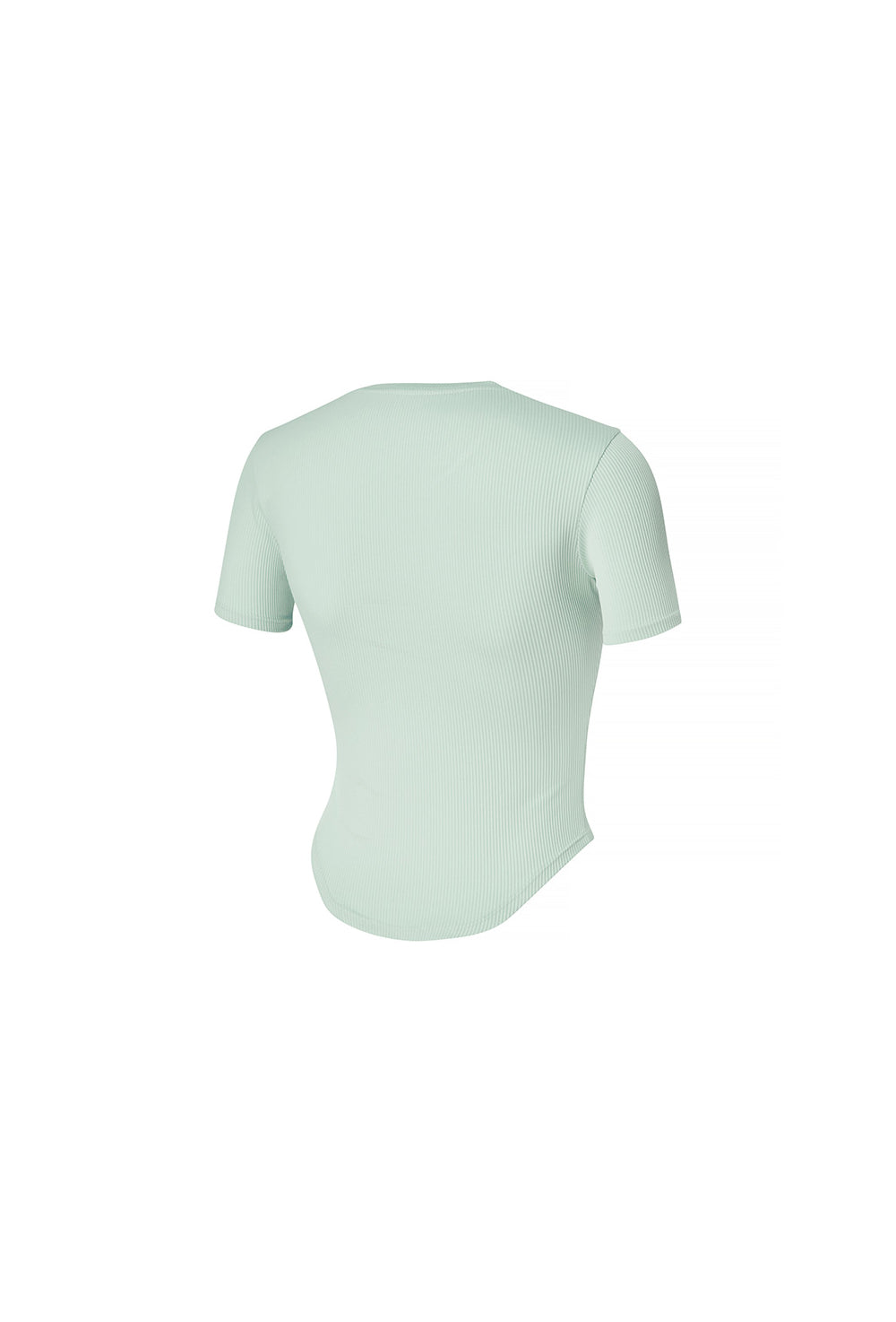 Ribbed Round Crop Short Sleeve - Sky Gray