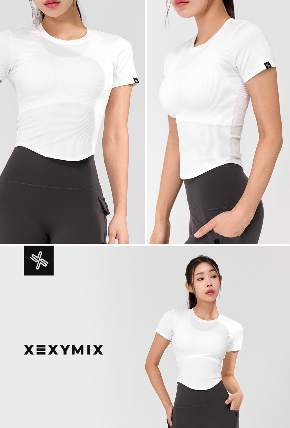 Ribbed Round Crop Short Sleeve - Ivory