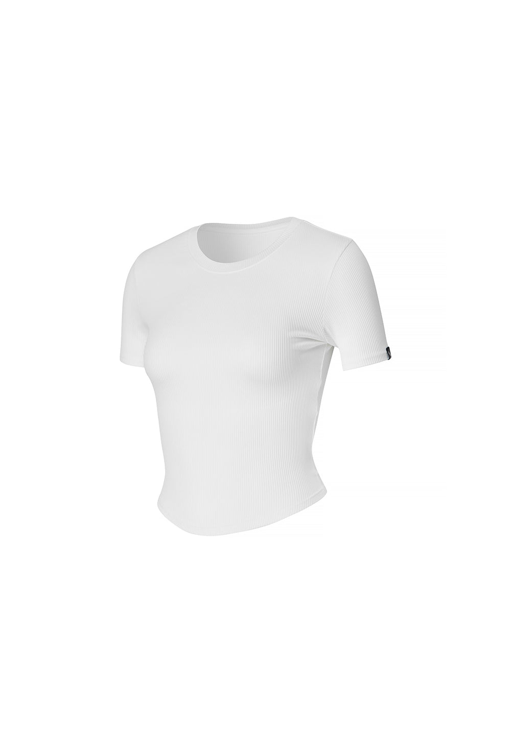 Ribbed Round Crop Short Sleeve - Ivory