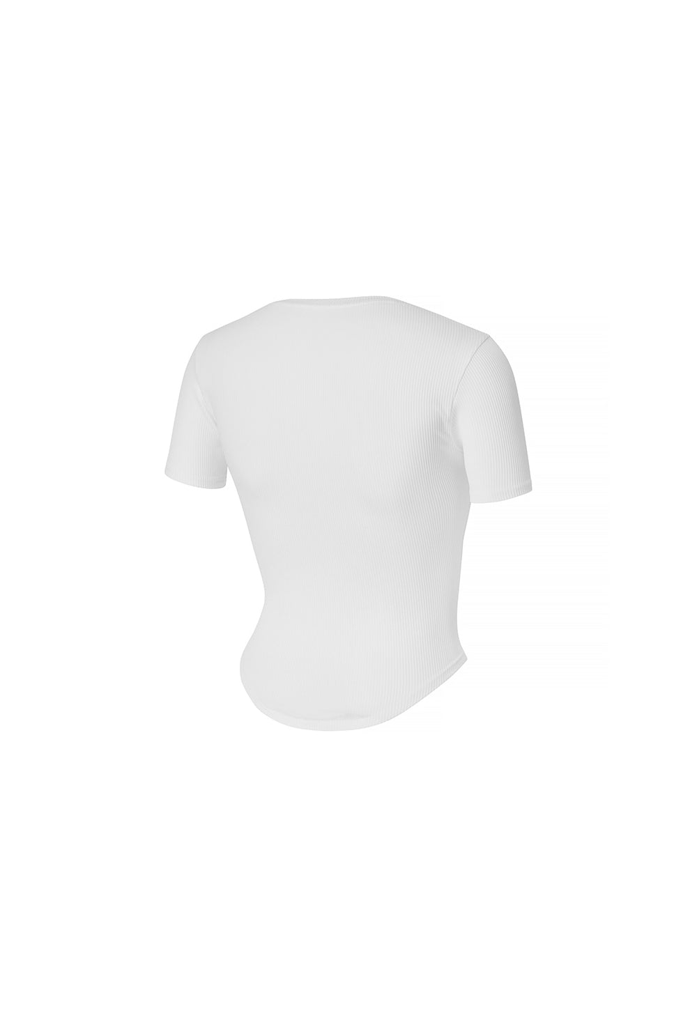 Ribbed Round Crop Short Sleeve - Ivory