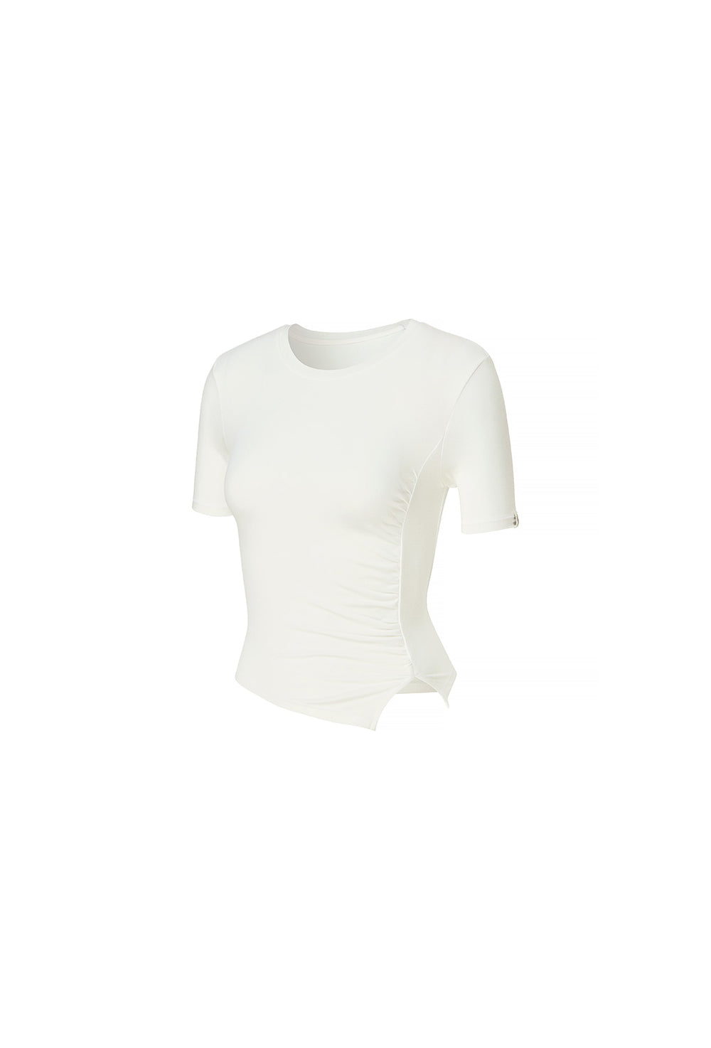 Side Shirring Unbalance Short Sleeve - Ivory