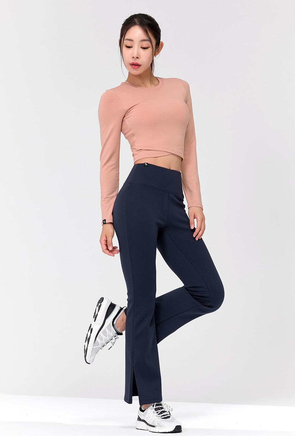 Stretch Formal Boots Cut Slit Pants - Deep Gray