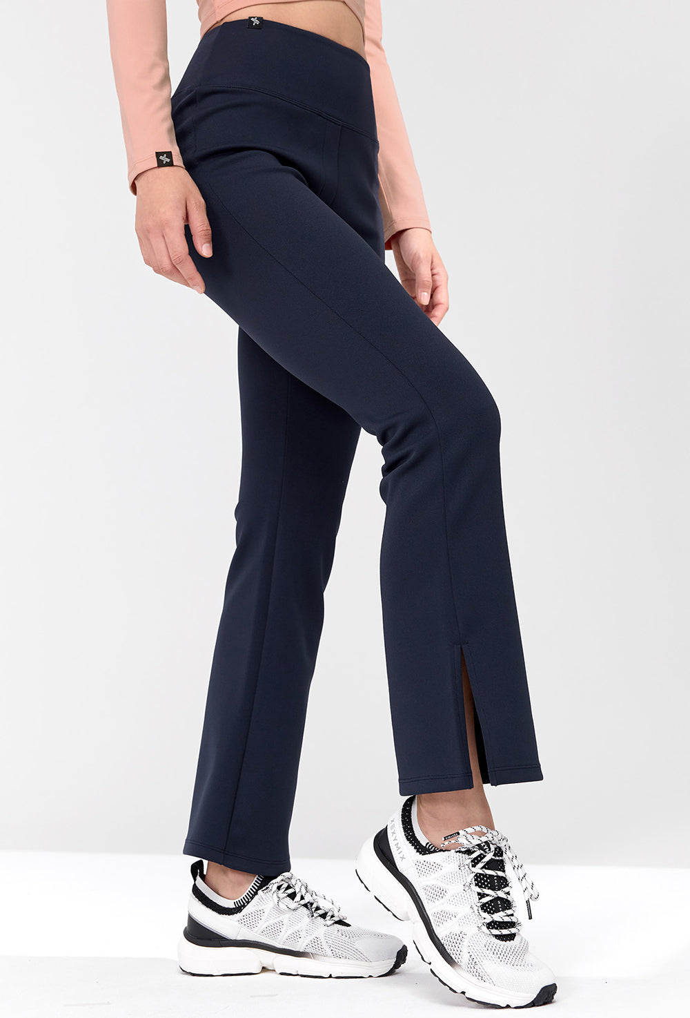 Stretch Formal Boots Cut Slit Pants - Deep Gray