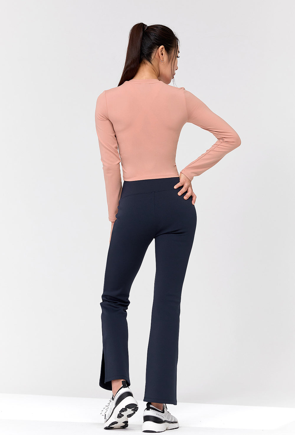 Stretch Formal Boots Cut Slit Pants - Deep Gray