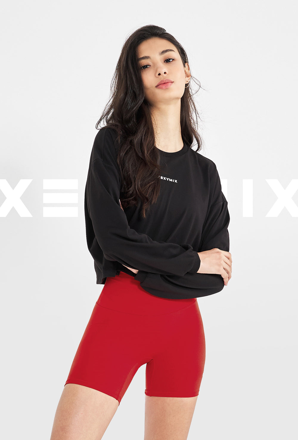 Loose Fit Crop Long Sleeve - Black