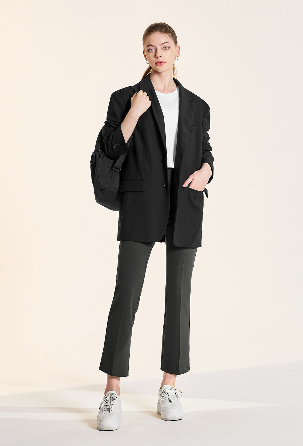Stretch Banding Boots Cut Slacks - Formal Gray